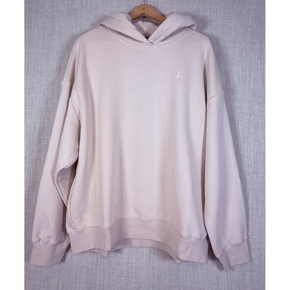 NWT Orolay Mens Pullover Hoodie Cream Cotton Blend Sweatshirt Size L